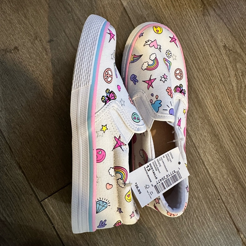 Girls Doodle Slip On Sneakers